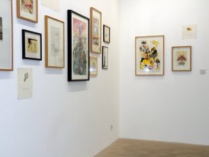 Vue de l'exposition « Les aventures de l'art - Willem », Galerie La Mauvaise Réputation, dans le cadre de la coécriture « Comics de répétition » (2016), Photo Mauvaise Réputation